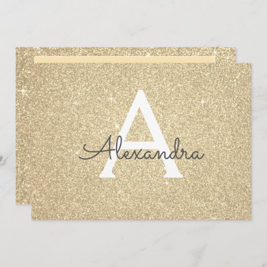 Gold Sparkle Glitzer Sweet 16 Save the Date (Vorne/Hinten)