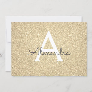 Gold Sparkle Glitzer Sweet 16 Save the Date