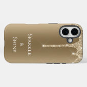 Gold Sparkle Glitzer Tropfen Case-Mate iPhone Hülle (Rückseite (Horizontal))