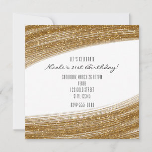 Gold Sparkle Glitzer und weiße Party Einladungen