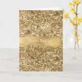 Gold Sparkle Glitzer Weihnachten Karte (Gelbe Blume)