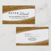 Gold Sparkle Glitzer & White Chic Client Card Empfehlungskarte (Vorne/Hinten)