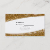Gold Sparkle Glitzer & White Chic Client Card Empfehlungskarte (Rückseite)