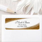 Gold Sparkle Glitzer & White Custom Address Labels (Insitu)