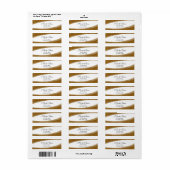 Gold Sparkle Glitzer & White Custom Address Labels (Vorne)