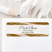 Gold Sparkle Glitzer & White Custom Address Labels (Insitu)