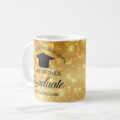 Gold Sparkle Graduate Chic Personalisiertes Gesche Kaffeetasse (Vorderseite Links)