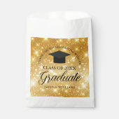 Gold Sparkle Graduation Party Chic Custom Geschenktütchen (Vorderseite)