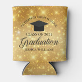 Gold Sparkle Graduation Party Personalisiert 2025 Dosenkühler (Vorderseite)