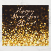 Gold Sparkle Happy New Year Schaumweinetikett (Einzelnes Label)