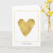 Gold Sparkle Heart Karte (Gelbe Blume)