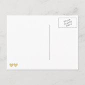 Gold Sparkle Herz Save the Date Postkarte (Rückseite)