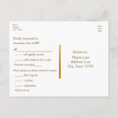 Gold Sparkle Imitate Glitzer Hochzeit RSVP Postkar Einladungspostkarte (Rückseite)