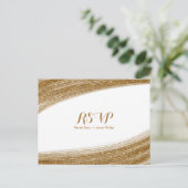 Gold Sparkle Imitate Glitzer Hochzeit RSVP Postkar Einladungspostkarte (Stehend Vorderseite)