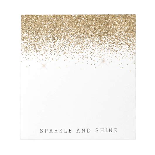 Gold Sparkle Imitate Glitzer Notizblock (Vorderseite)