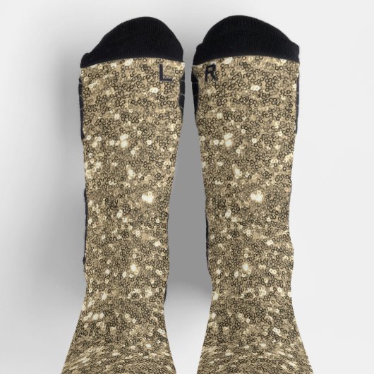 Gold Sparkle Imitate Glitzer Socken (Oben)