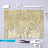 Gold Sparkle Imitate Glitzer Zebra Print Seidenpapier (Handwerk)