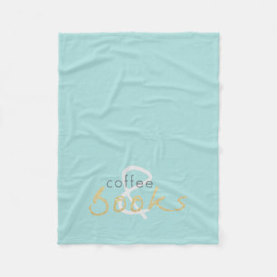 Gold Sparkle Kaffee und Bücher Fleece Blankon