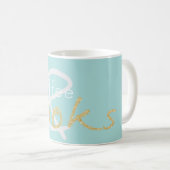 Gold Sparkle Kaffee und Bücher Tasse (VorderseiteRechts)