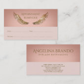 Gold Sparkle Lashes Erinnerung Rosa Visitenkarte (Vorne/Hinten)