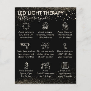Gold Sparkle LED-Lichttherapie-Nachbehandlungsbudg Flyer