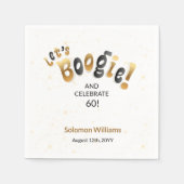 Gold Sparkle Let's Boogie 60th Birthday Serviette (Vorderseite)