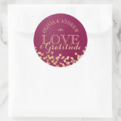 Gold Sparkle Light Liebe und Dankbarkeit Runder Aufkleber (Tasche)