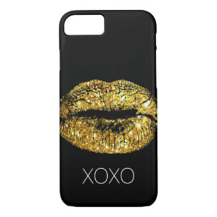 Gold Sparkle Lips Case-Mate iPhone Hülle