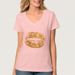Gold Sparkle Lips T-Shirt