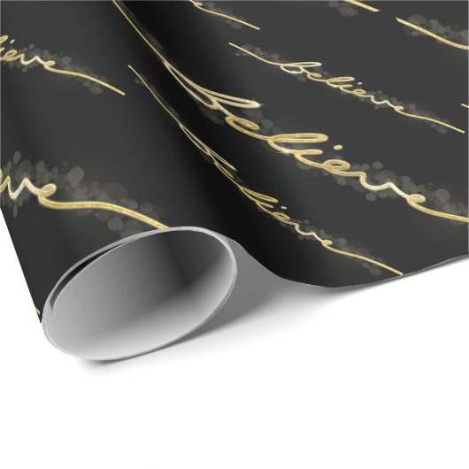 Gold Sparkle Look Bokeh glauben Weihnachten Geschenkpapier (Rolleneckpunkt)