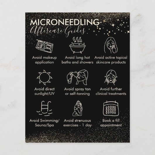 Gold Sparkle Microneedle Nachsorgegeld Flyer (Hinten)