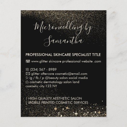 Gold Sparkle Microneedle Nachsorgegeld Flyer (Vorne)