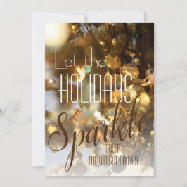 Gold Sparkle Moderne Klassische Foto Feiertagskarte