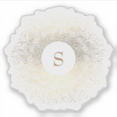 Gold Sparkle Monogram Aufkleber (Vorderseite)