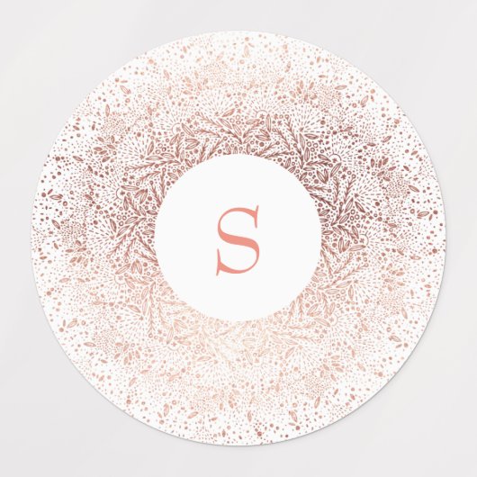 Gold Sparkle Monogram Etiketten (Design 2)