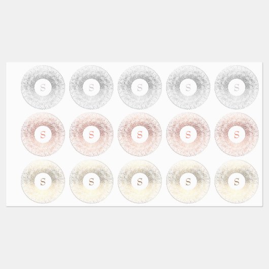 Gold Sparkle Monogram Etiketten (Blatt)