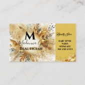 Gold Sparkle Monogram Floral Beauty Beruflich Visitenkarte (Vorderseite)
