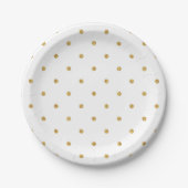Gold Sparkle Polka Dot Paper Plate Pappteller (Vorderseite)