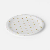 Gold Sparkle Polka Dot Paper Plate Pappteller (Schrägansicht)