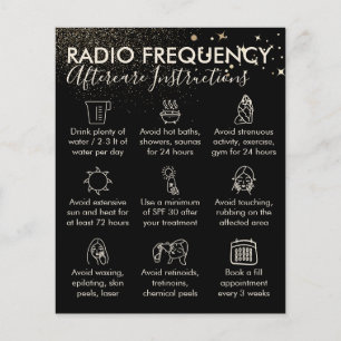 Gold Sparkle Radio Frequency Skin Aftercare Budget Flyer