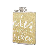 Gold-Sparkle-Regeln werden als gebrochene Flaschen Flachmann (Links)