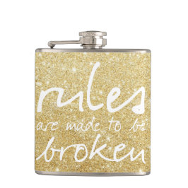 Gold-Sparkle-Regeln werden als gebrochene Flaschen Flachmann