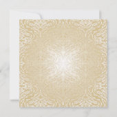 Gold Sparkle Ribbon Damask Wedite Einladung (Rückseite)