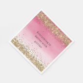 Gold Sparkle Rosa Ombre Glitzer Zitat Serviette (Ecke)