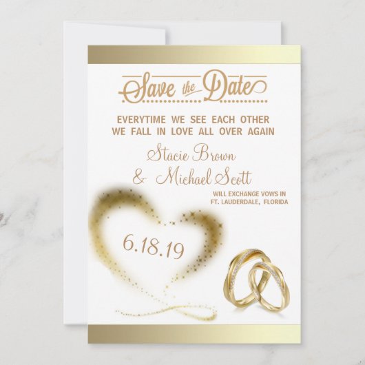 GOLD SPARKLE SAVE THE DATE (Vorderseite)