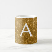 Gold Sparkle Shimmer Monogram Name & Initial Kaffeetasse (Mittel)