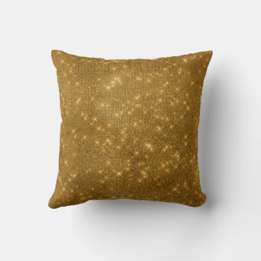 Gold Sparkle Shimmer Monogram Name & Initial Kissen (Rückseite)