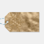 Gold Sparkle Snowflake Glitzer Geschenkanhänger (Rückseite Horizontal)