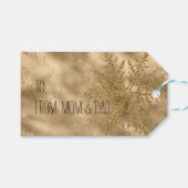 Gold Sparkle Snowflake Glitzer Geschenkanhänger (Vorderseite (Horizontal))