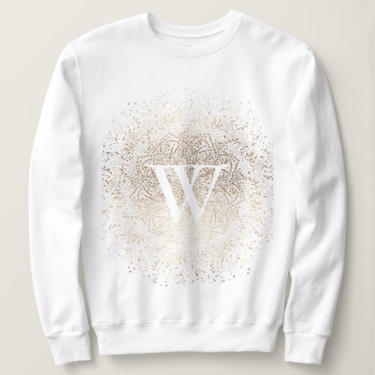 Gold Sparkle Snowflake Monogram Sweatshirt (Design vorne)